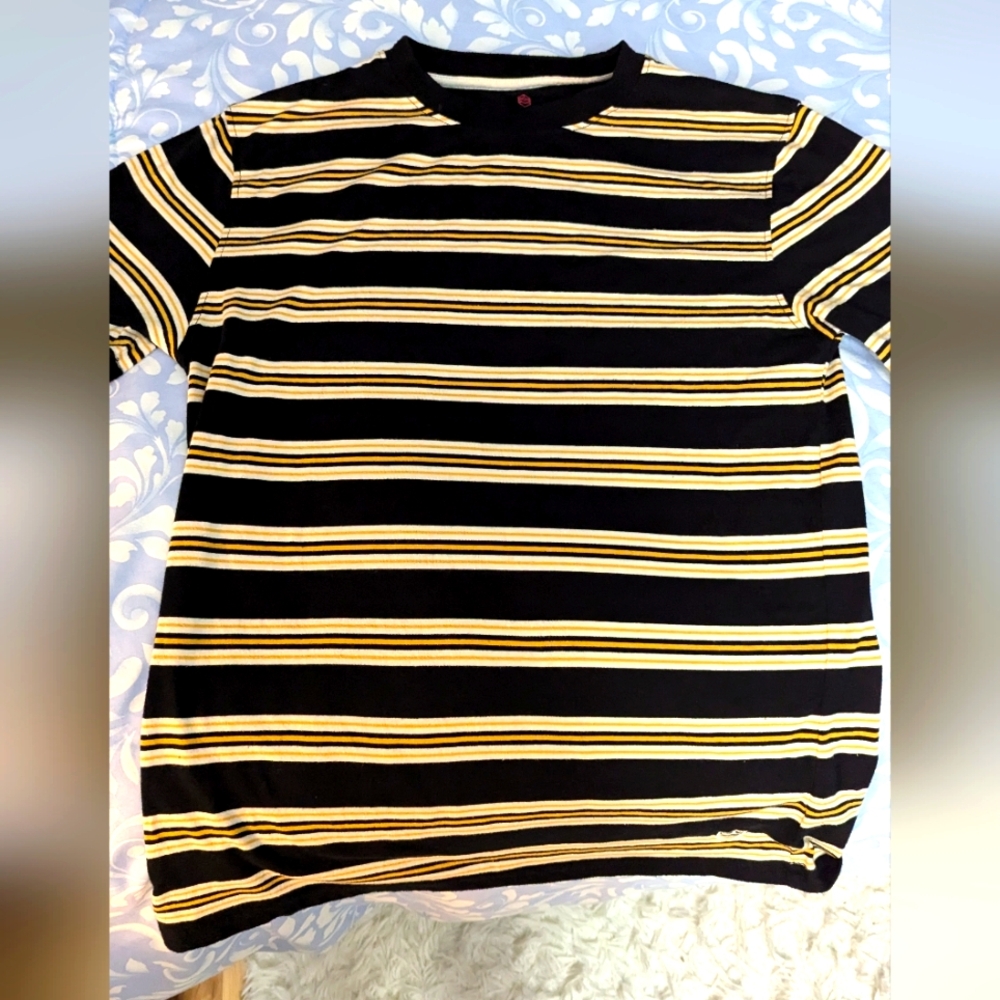 Yellow White Black Striped Tee - Picture 2 of 7